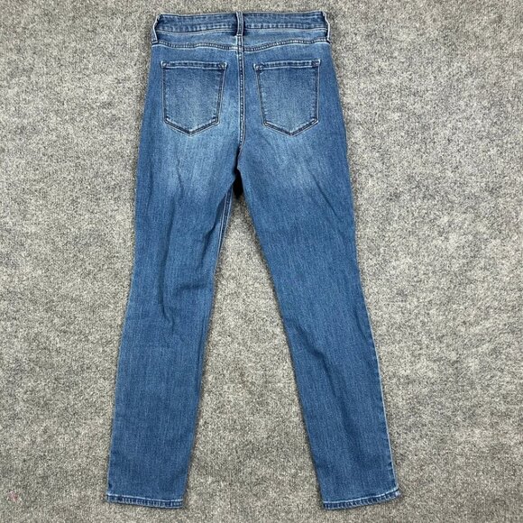 Old Navy Women's Mid-Rise Straight Leg Blue Stretch Casual Jeans - Picture 6 of 8